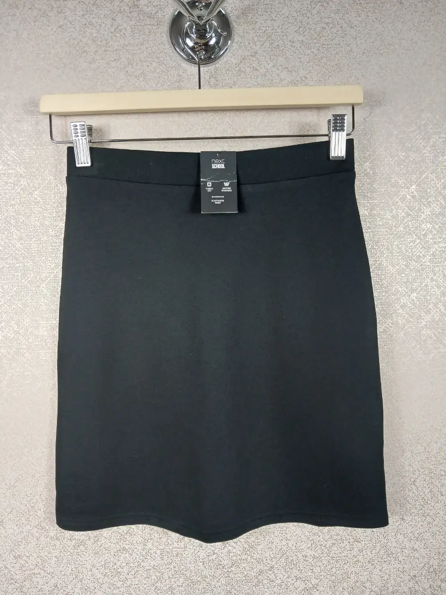 Next Girls Black School Skirt 13 Years Stretch Pencil Pull On Bodycon Uniform