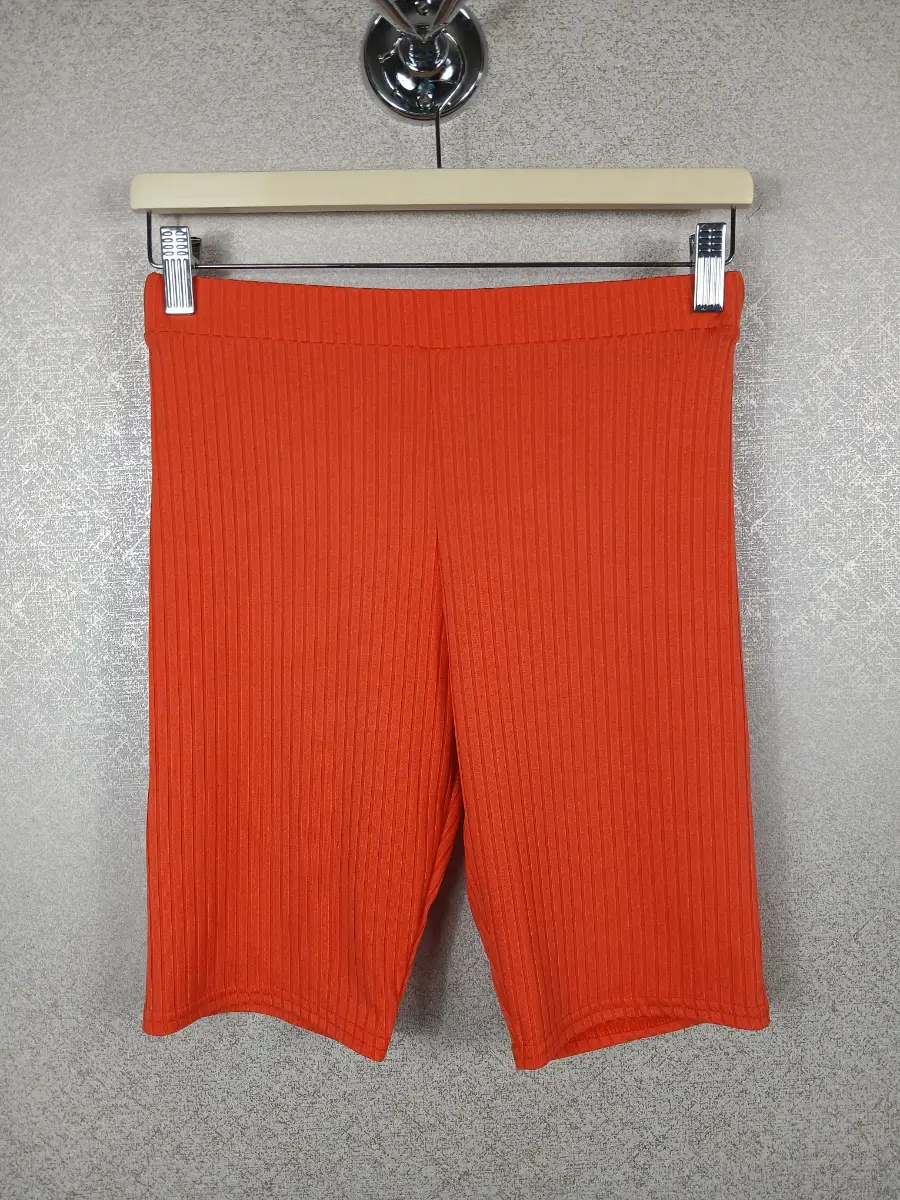 Collusion Size 10 Coral Orange Ribbed Biker Shorts High Waisted Cycling Gym VGC