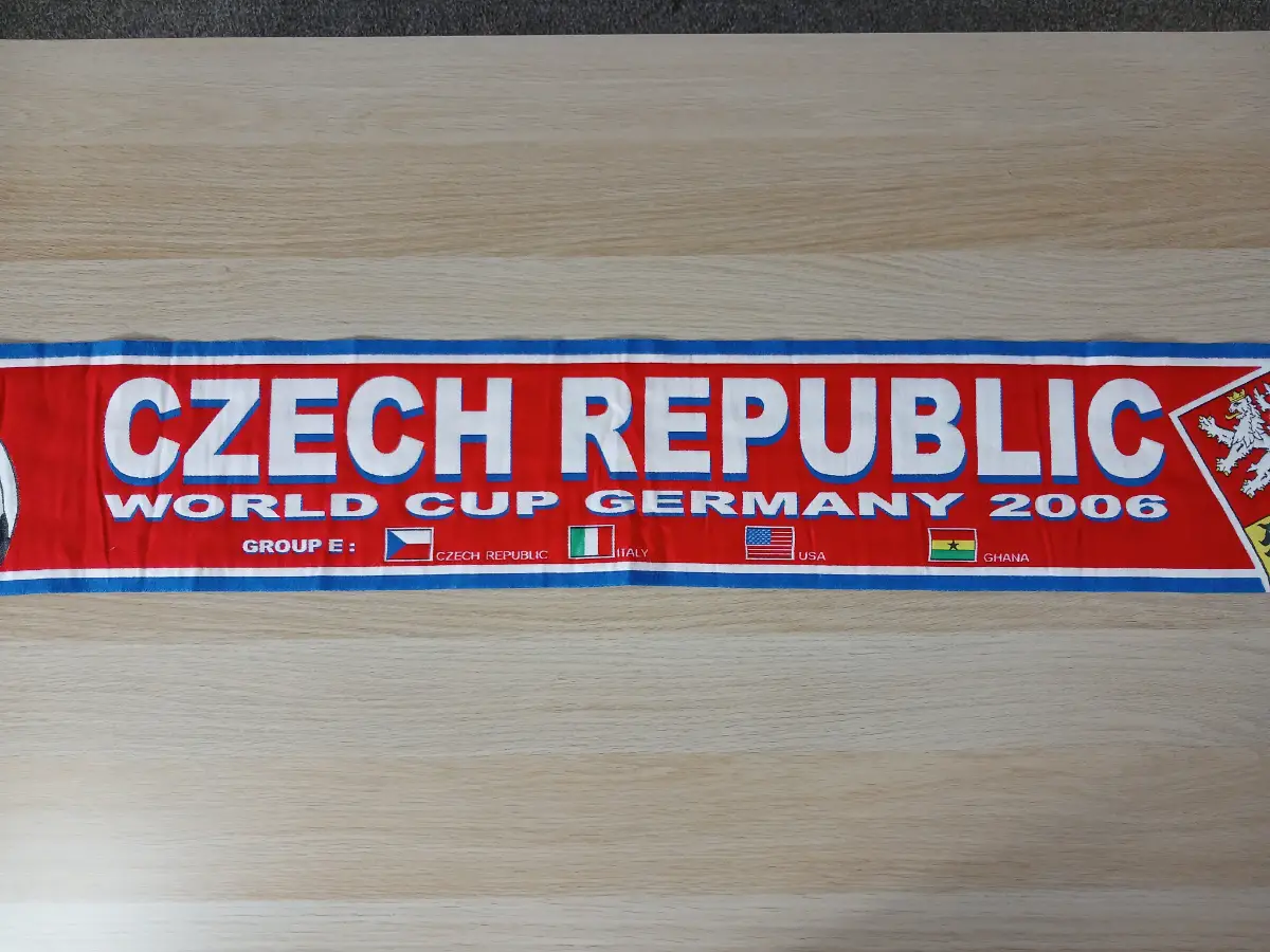 Czech Republic 2006 World Cup Scarf Group E Germany Soccer Football Vintage VGC