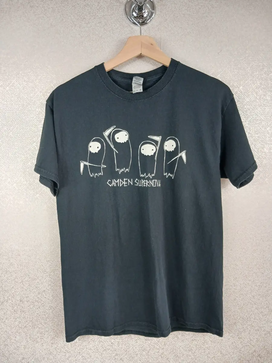 Camden Supernova Grim Reaper Shirt M Black Gothic Punk Emo Grunge Ghost Gildan