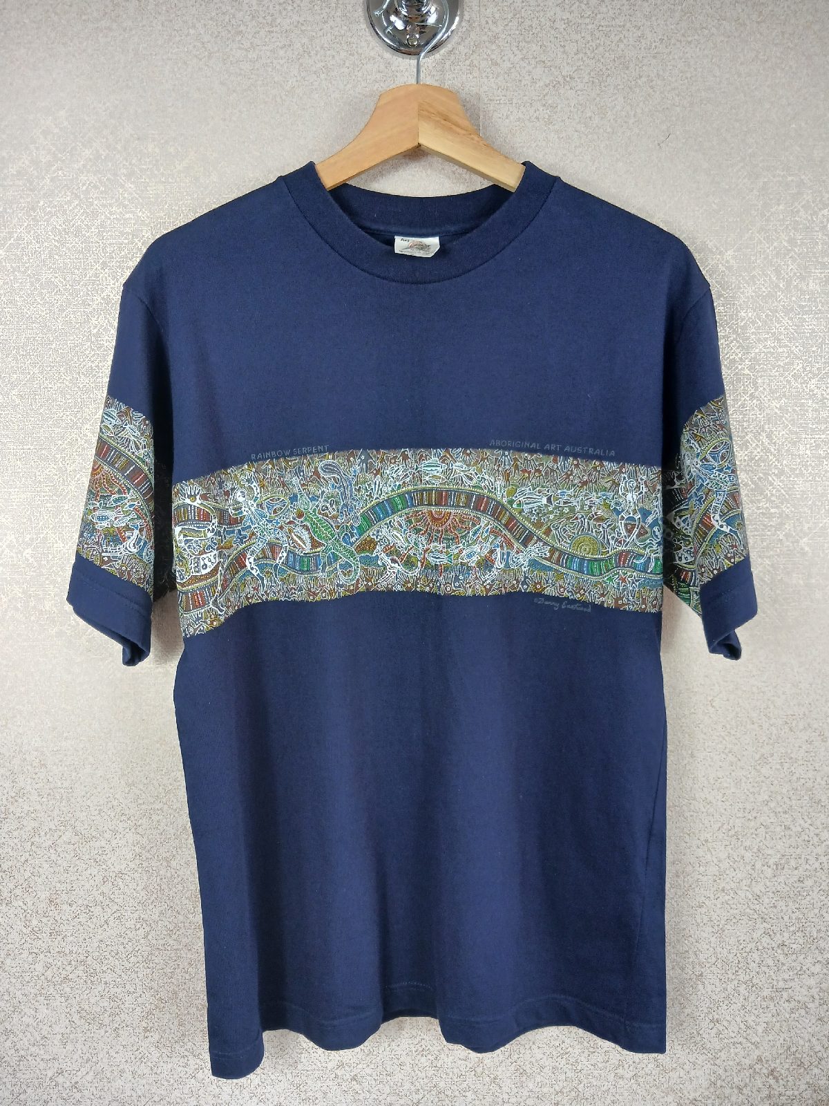VTG Danny Eastwood Rainbow Serpent Aboriginal Art Shirt Australia Made Size 16 M