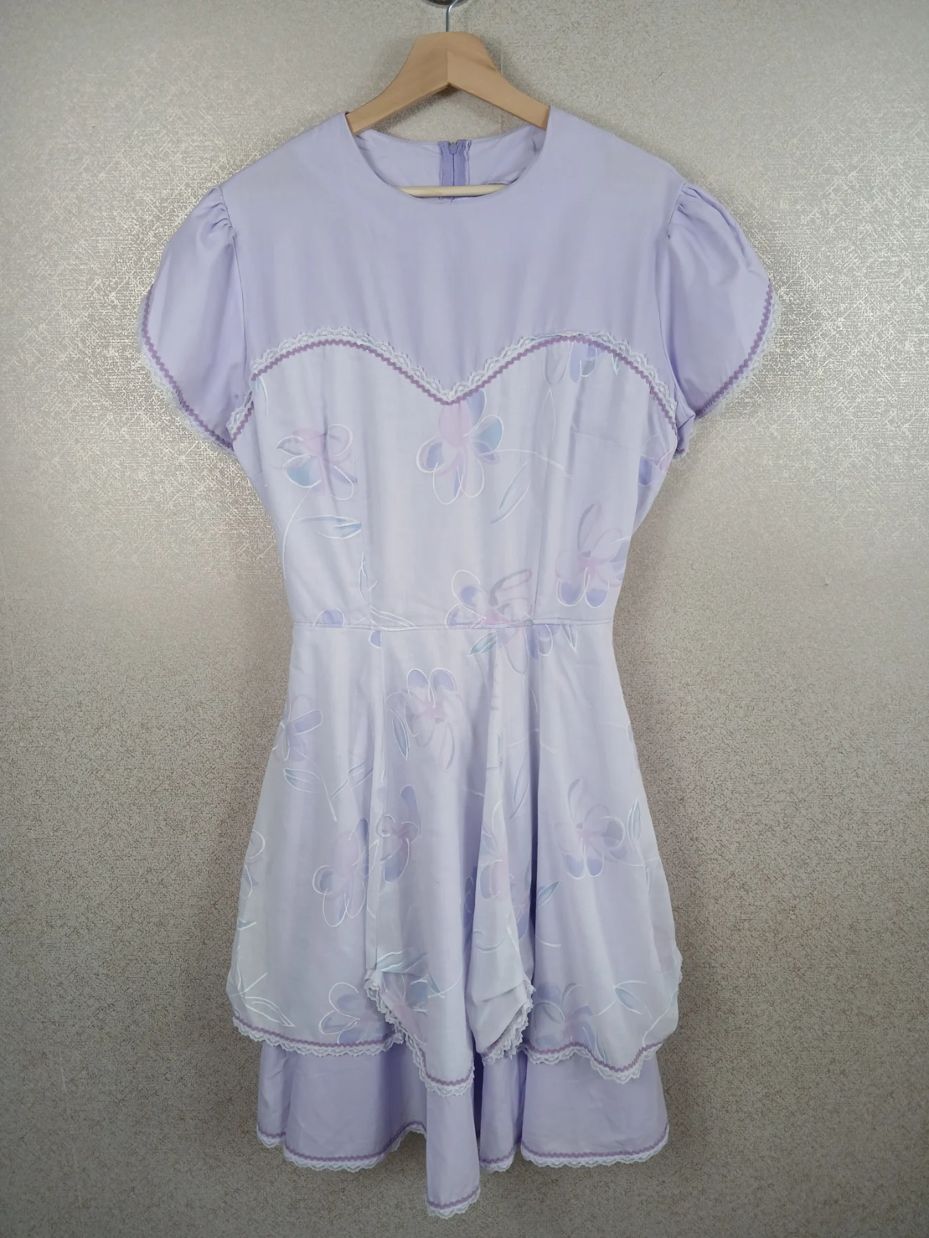 VTG Kate Schorer Dress Lilac Purple Cottagecore K-12 Cosplay Prairie Dance Mini
