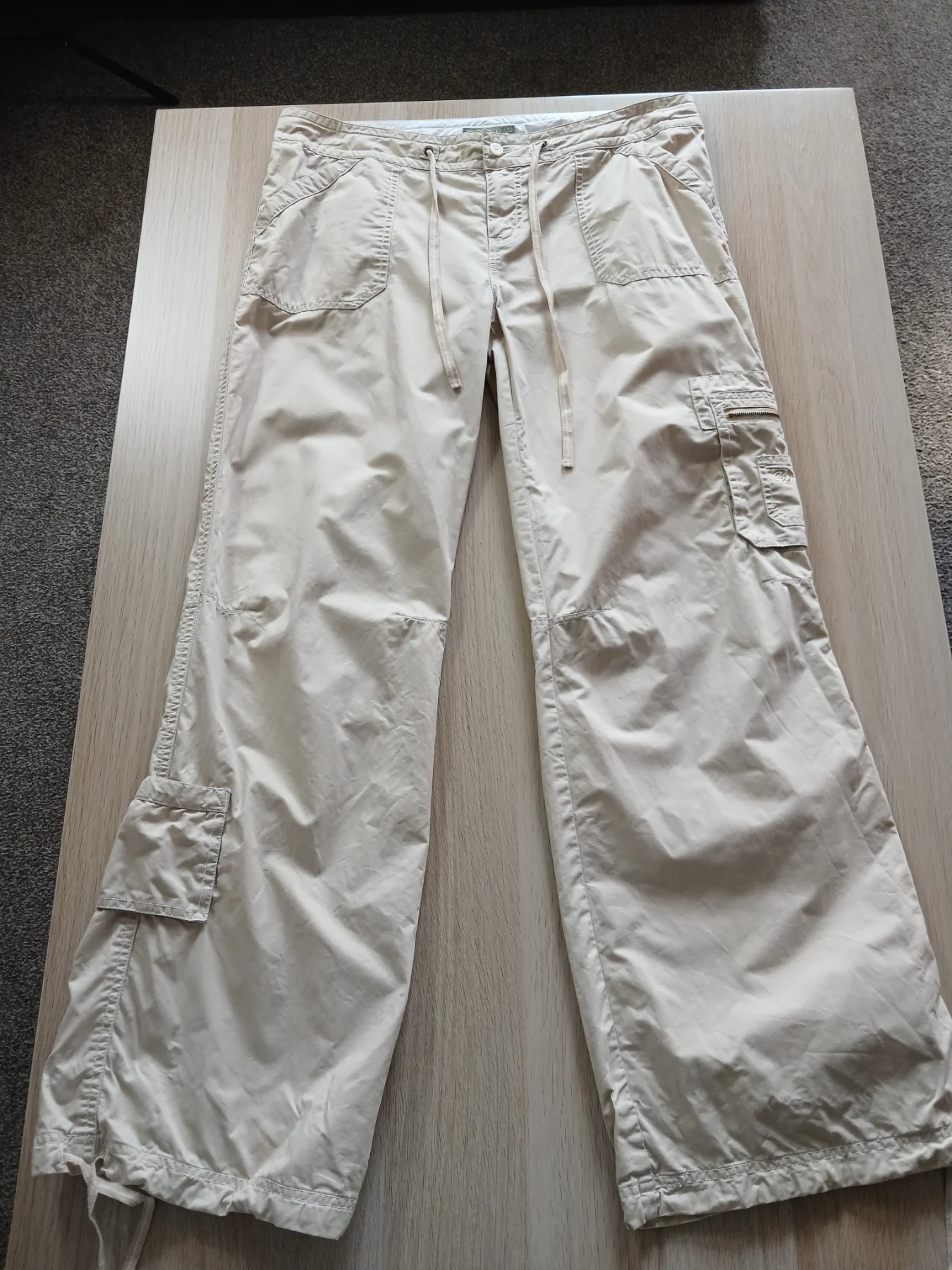 BC Clothing Womens Cargo Pants Size 16 Beige Utility Hiking Y2K Trousers Outdoor