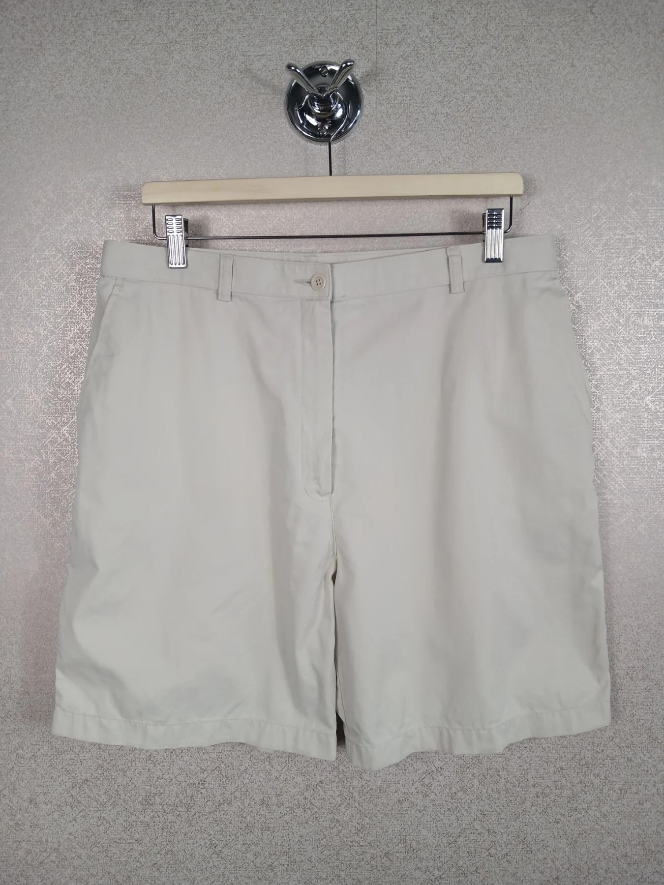 Marks & Spencer Womens Stone Chino Shorts Cotton Tailored Summer Holiday UK 18