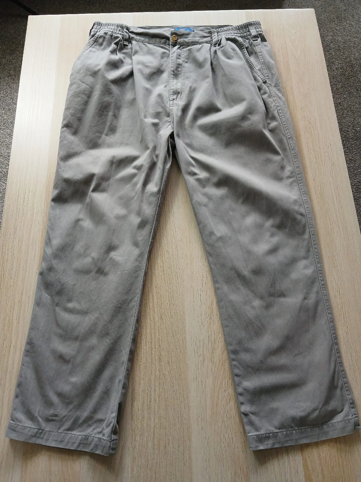 Cotton Traders Mens Pleated Chino Trousers 38 Fern Green Smart Casual Pants VGC