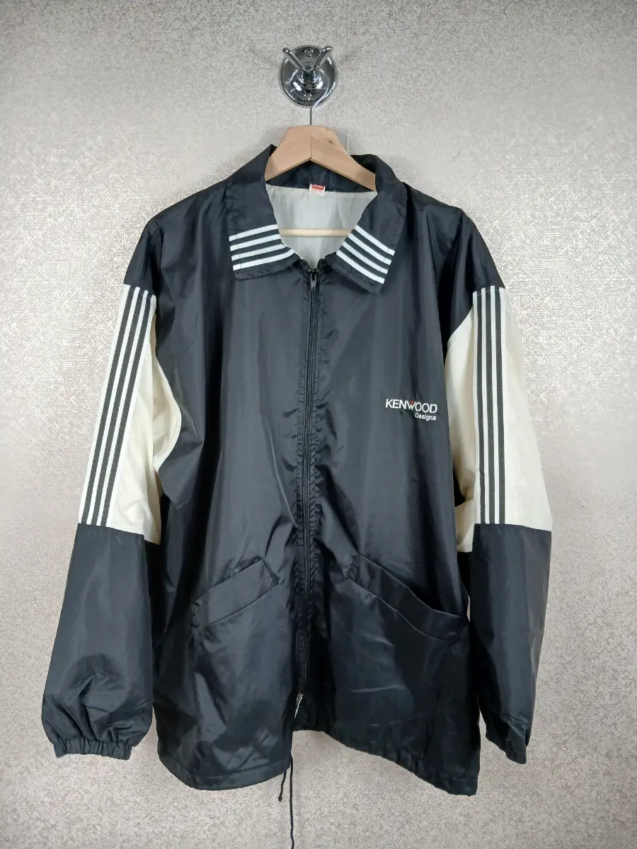 Vintage 90s Kenwood Designs Track Jacket Windbreaker XL Rave DJ Streetwear Coat