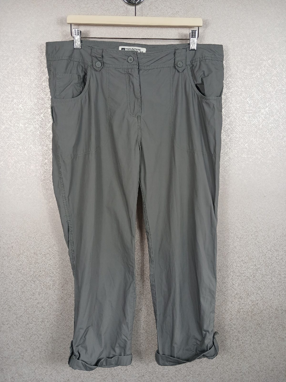 Mountain Warehouse Womens Grey Capri Trousers Size 16 Walking Hiking Cropped VGC