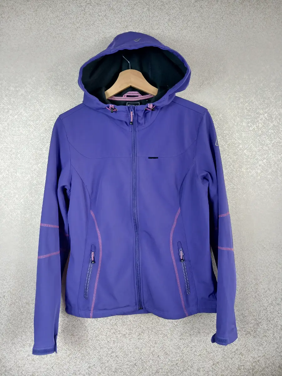 IcePeak Womens Softshell Jacket Purple Fleece Lined Hooded Waterproof Coat 38 12