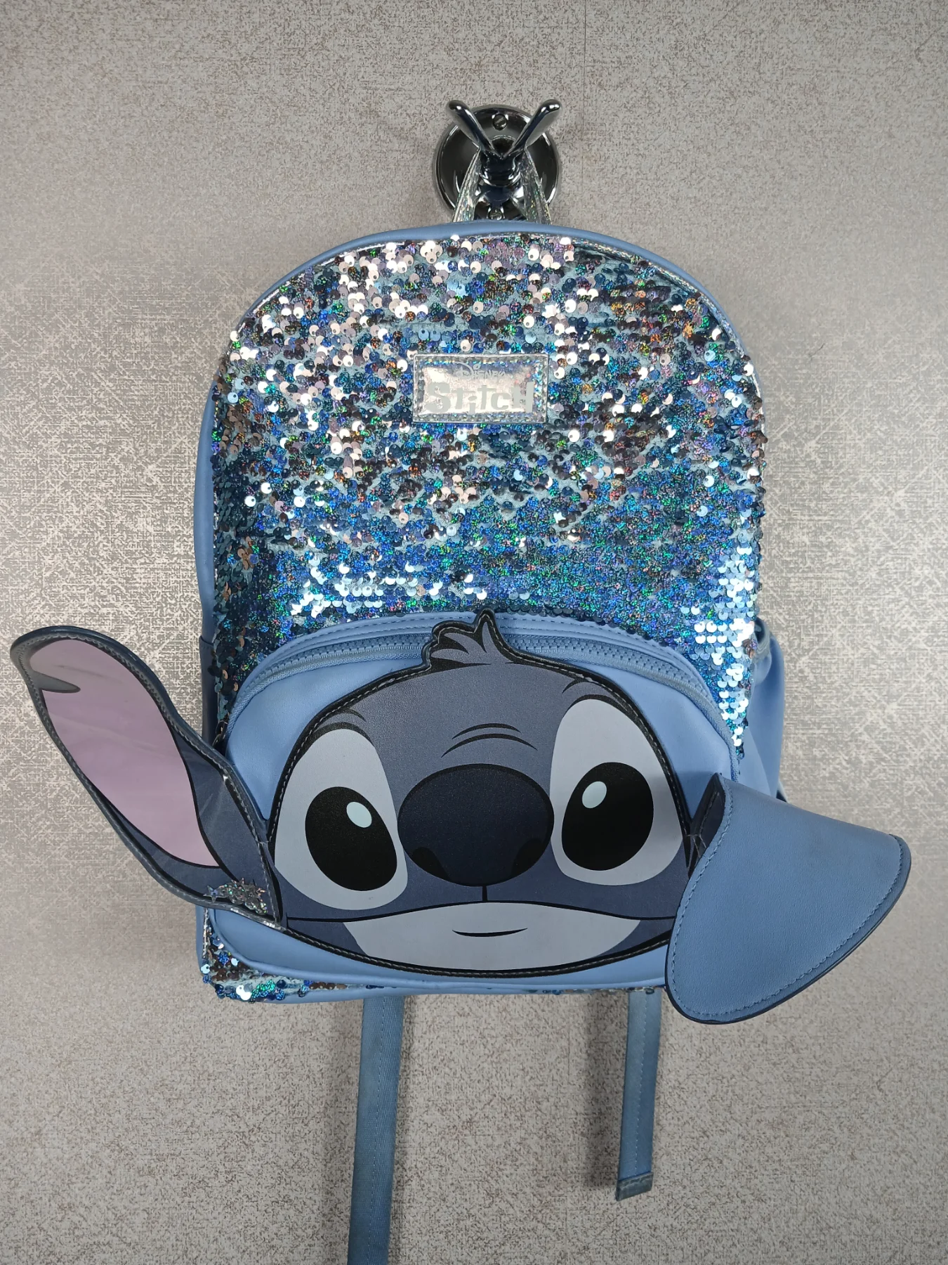Disney Lilo & Stitch Blue Sequin Backpack Kids School Bag Rucksack George Asda