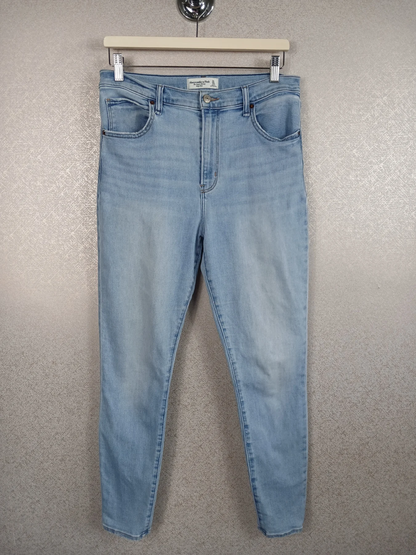 Abercrombie & Fitch Super Skinny Ankle Jeans High Rise Womens 12R Light Wash W31