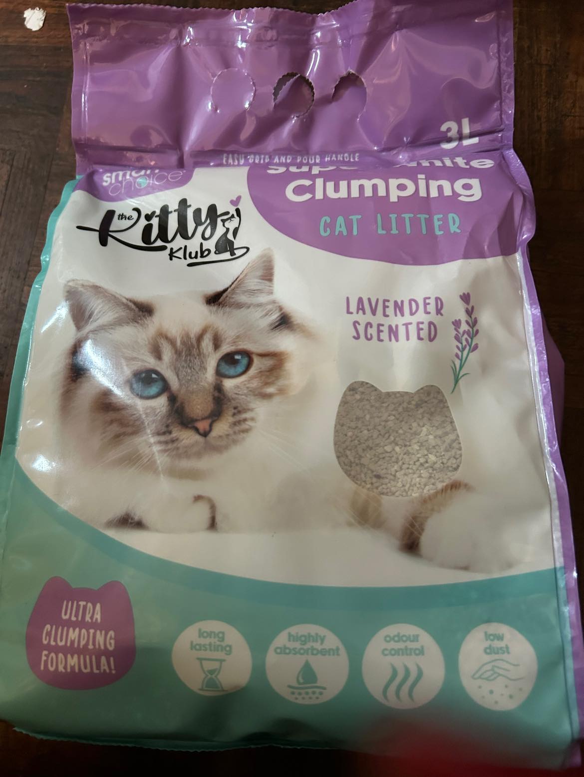3L Super White Clumping Cat Litter - Lavender