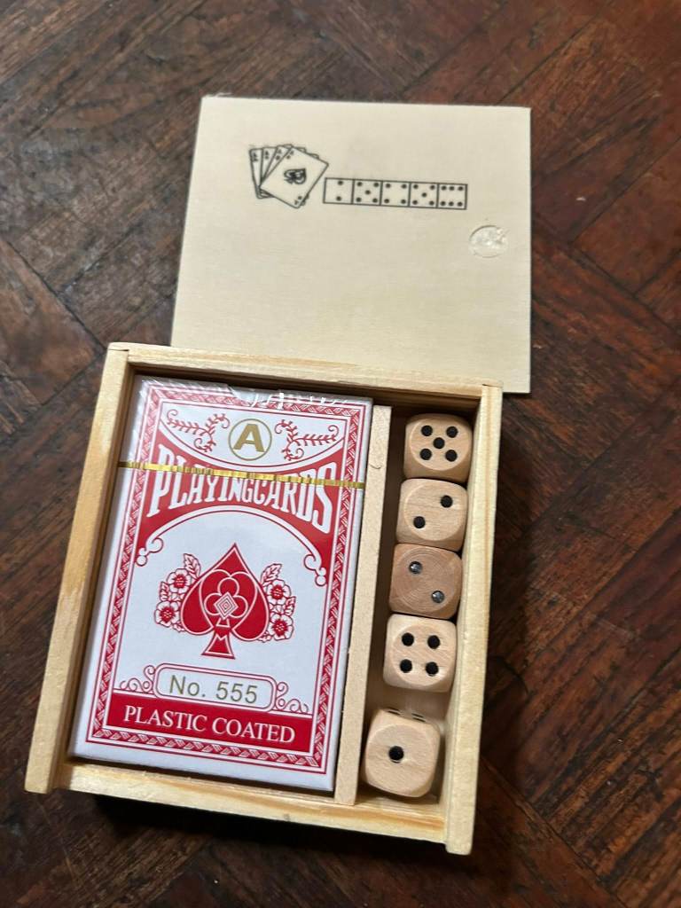 Personalised Box of Cards & Dices