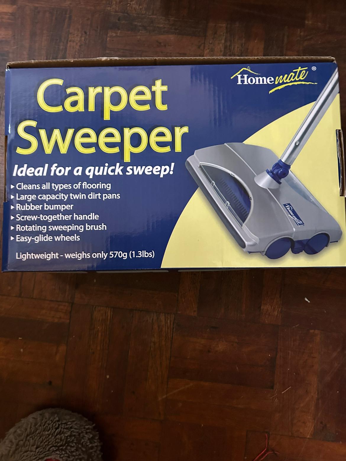 Manual Carpet Sweeper Blue/Grey
