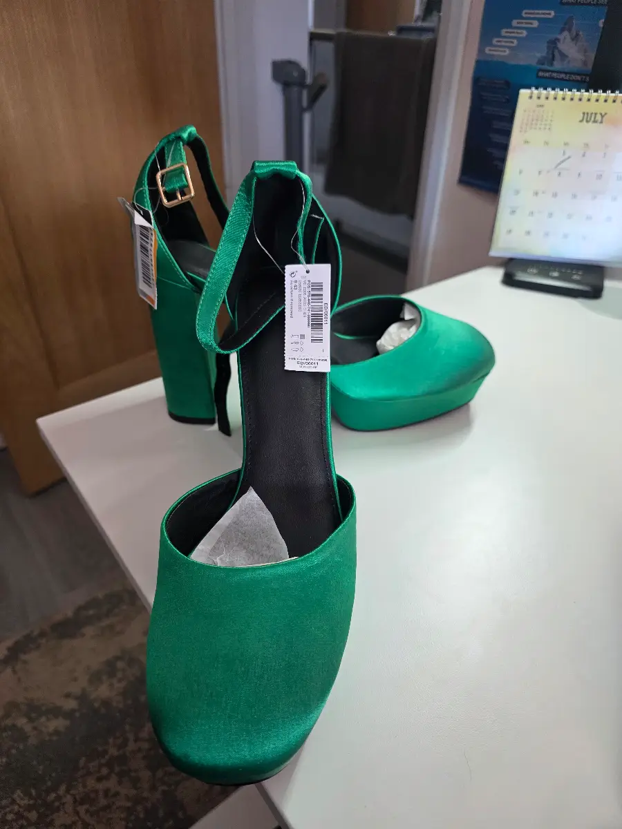 Satin Green shoes