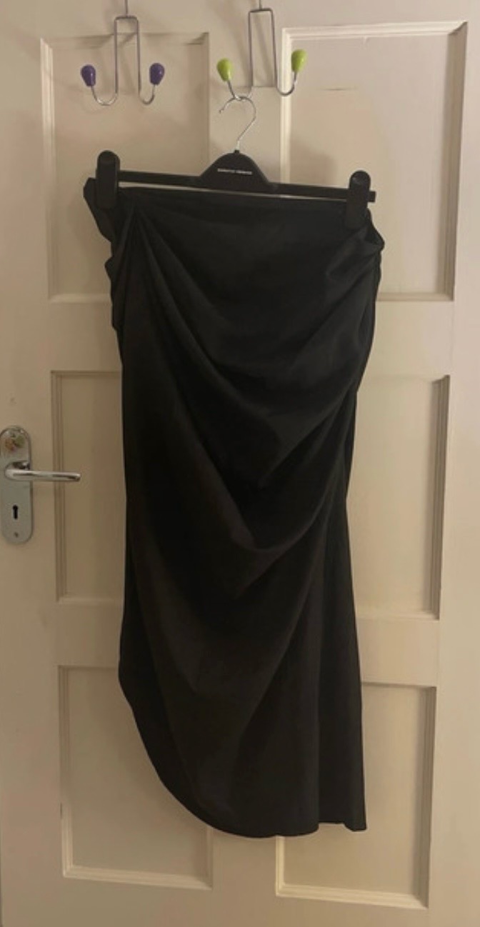PrettyLittleThing Black Draped Skirt