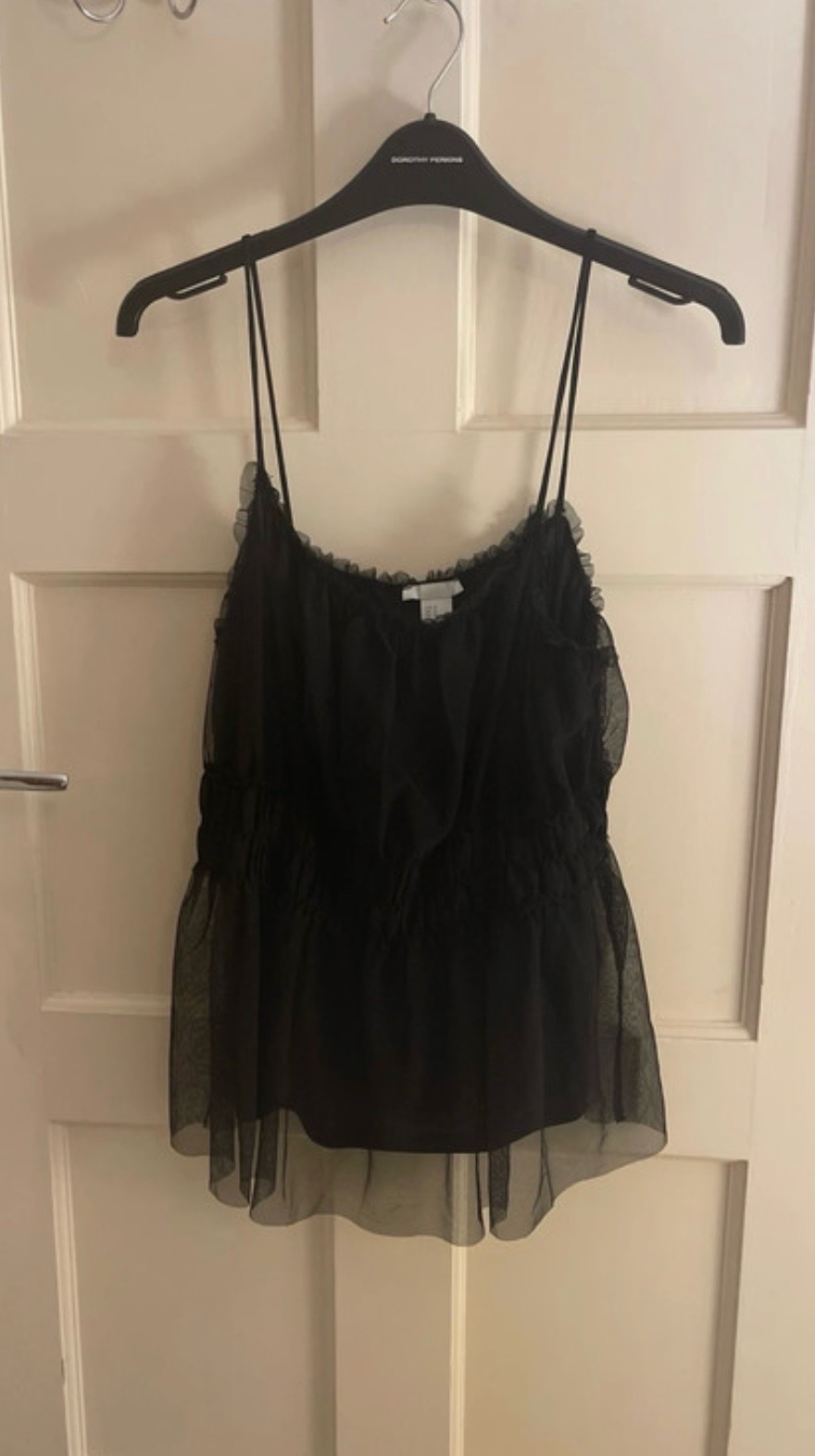 Black Sheer Mesh Sleeveless Cami Top