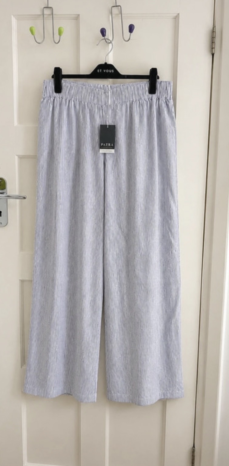 BNWT Patra Black & White Stripe Wide Leg Trousers