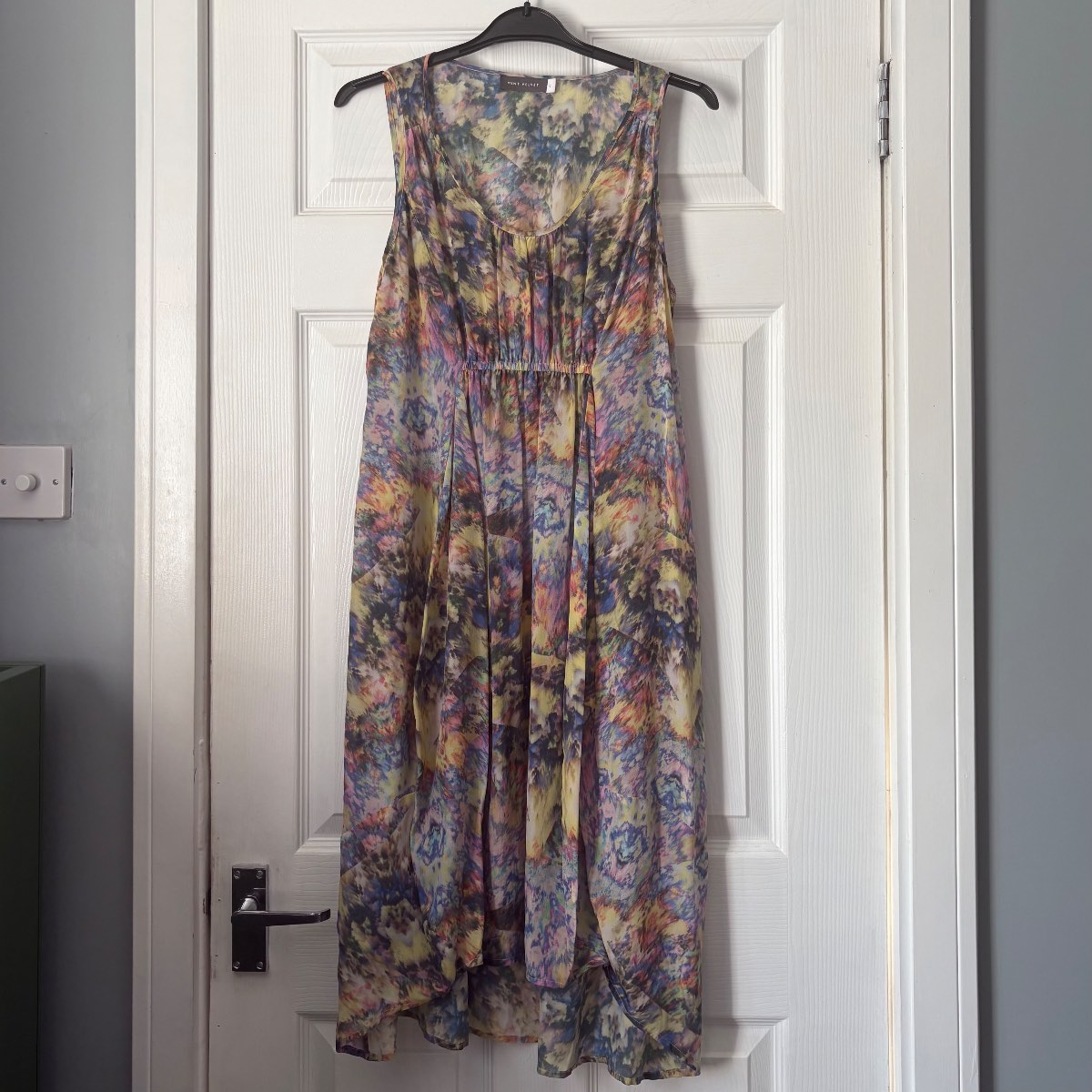 Mint Velvet 100% Silk Watercolour Print Midi Dress Size 12