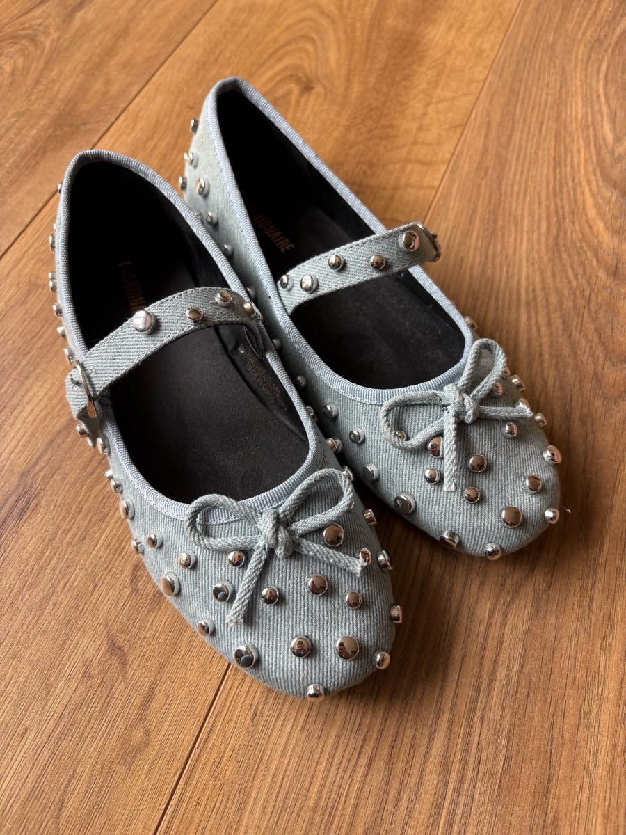Ballet Flats Stud Embellished Cushionaire Size UK 4