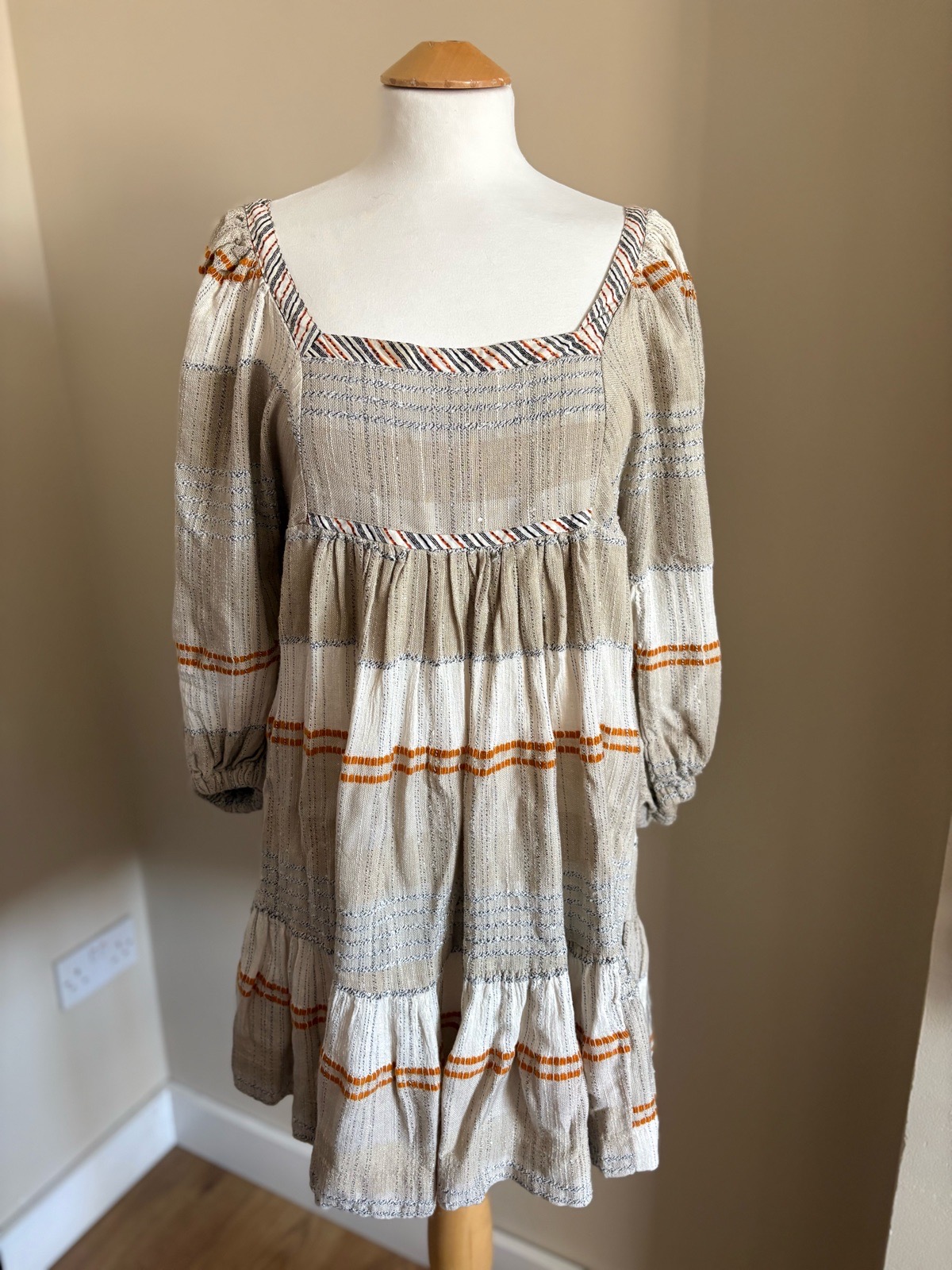 Free People Cosy Stripe Mini Dress Size UK 12-14