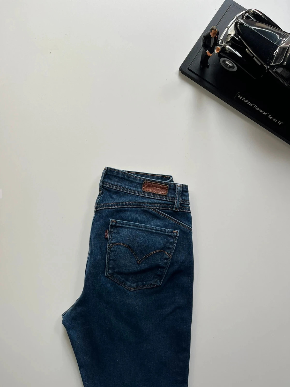 Levi’s vintage Demi curve mid-rise skinny blue stretch women’s jeans UK10 W29 L27 Altered
