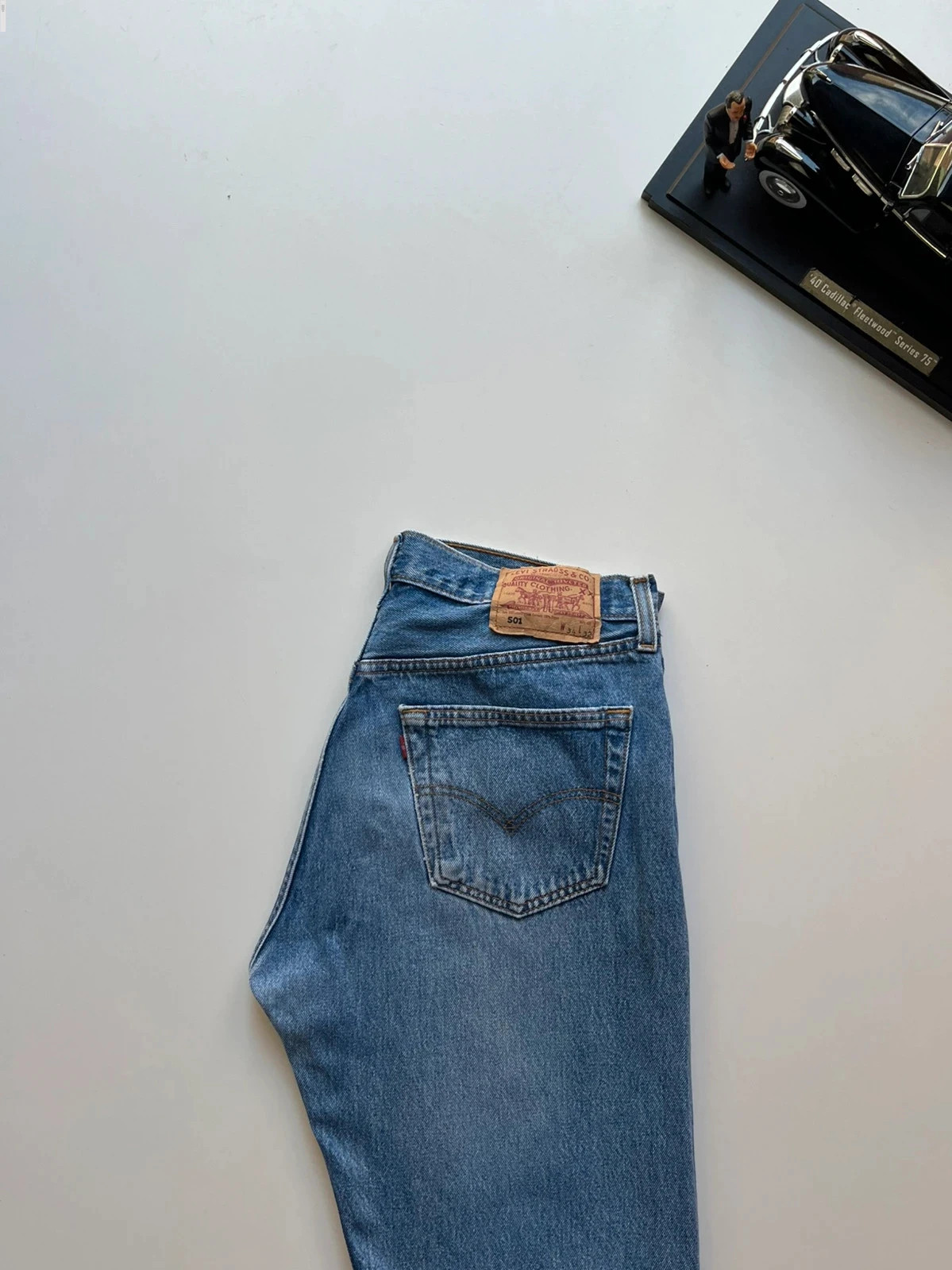 Levi’s vintage 501 classic straight button fly light blue mens workwear jeans W31 L32 Altered