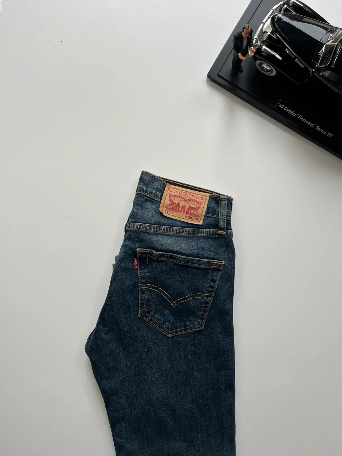 Levi’s vintage 511 slim fit navy stretch mens jeans W28 L30 Altered