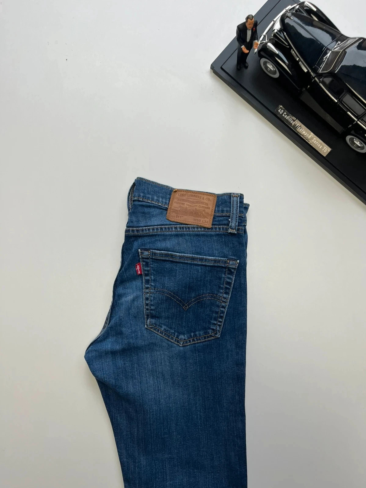 Levi’s vintage premium 511 slim fit stretch navy men’s jeans W30 L33 Altered