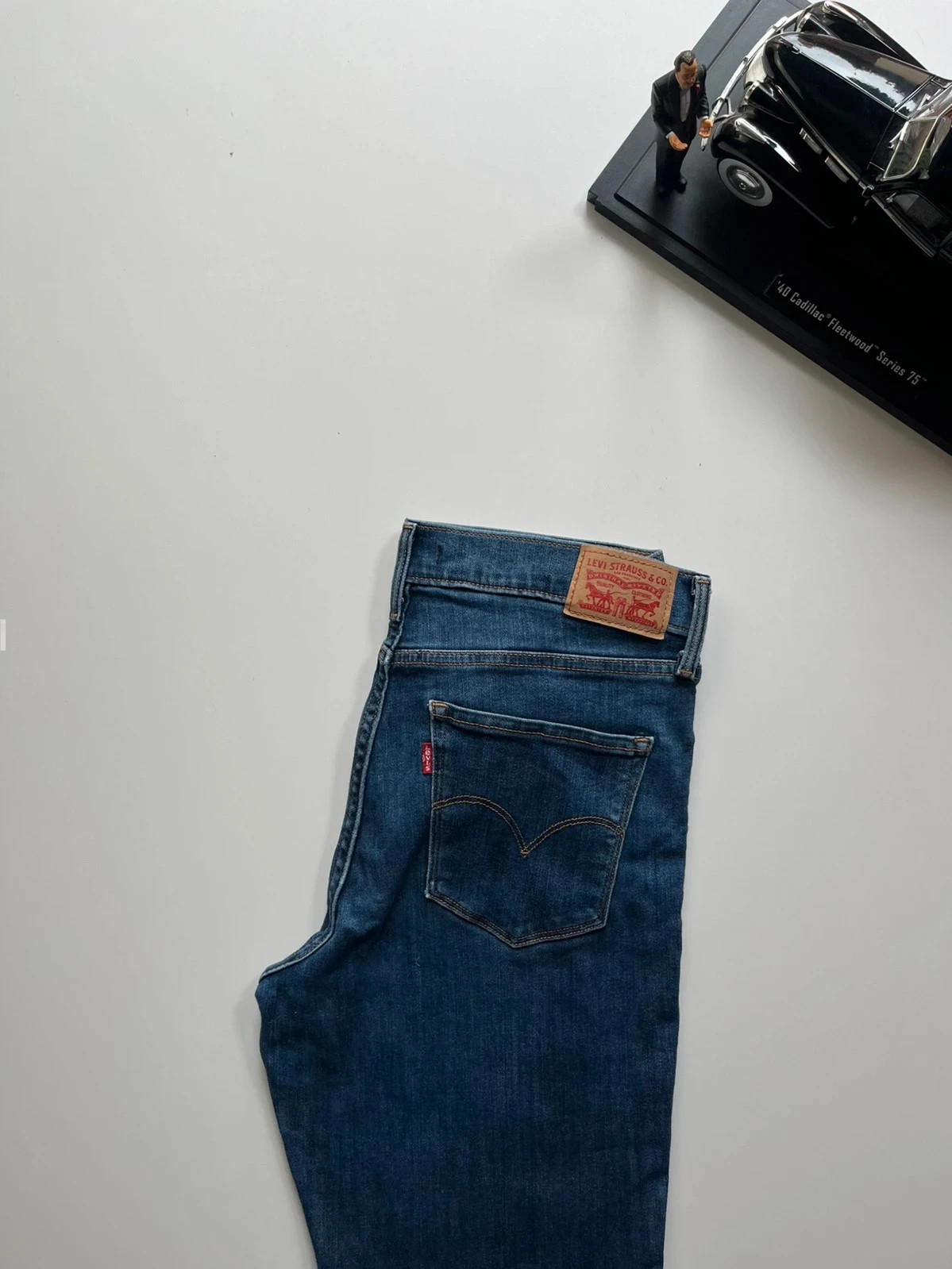 Levi’s 311 shaping skinny mid-rise popper cropped leg blue stretch women’s jeans UK10 W29 L26