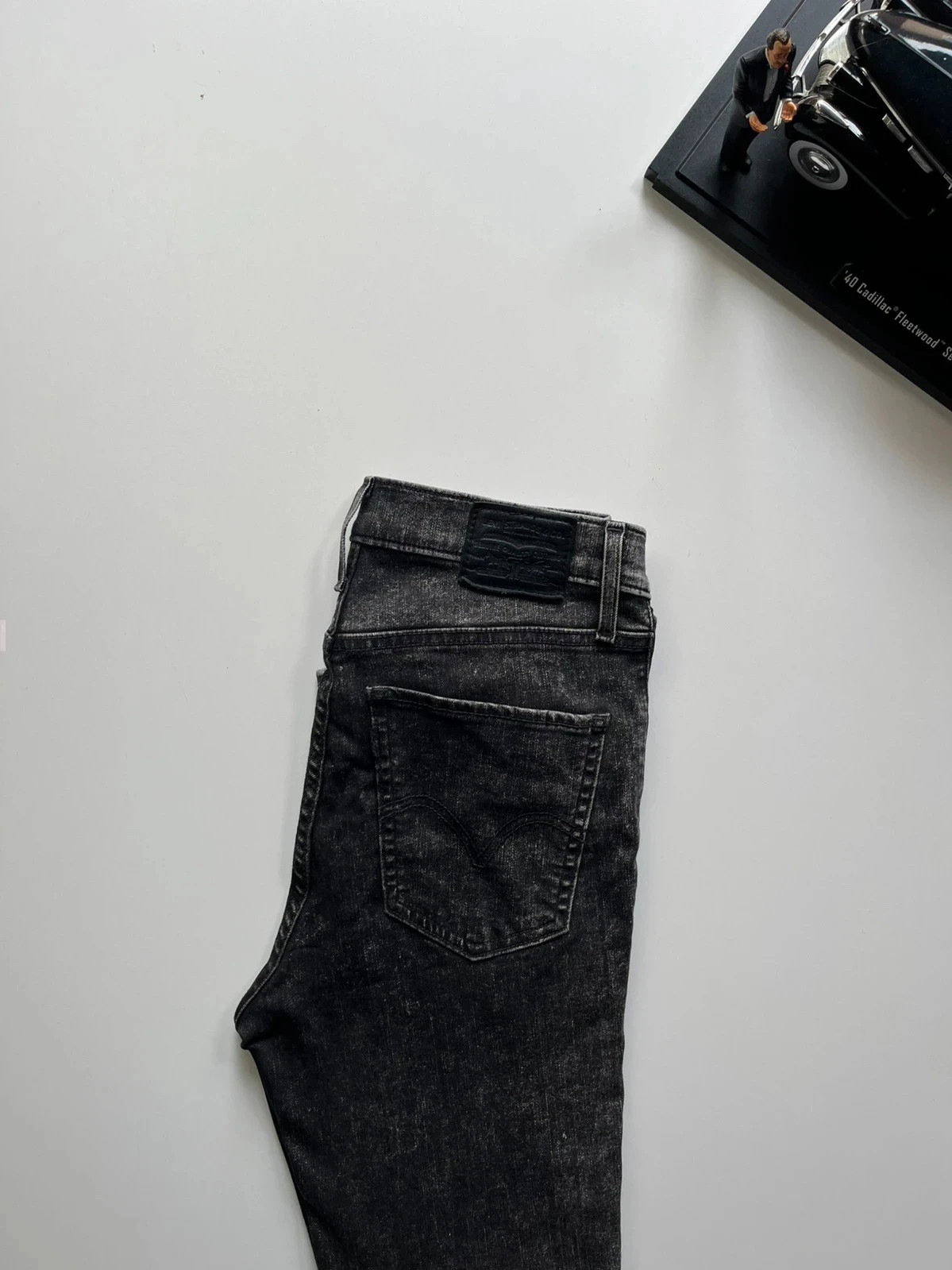 Levi’s premium mile high super skinny zipped ankle grey/black stretch women’s jeans UK10 W28 L27