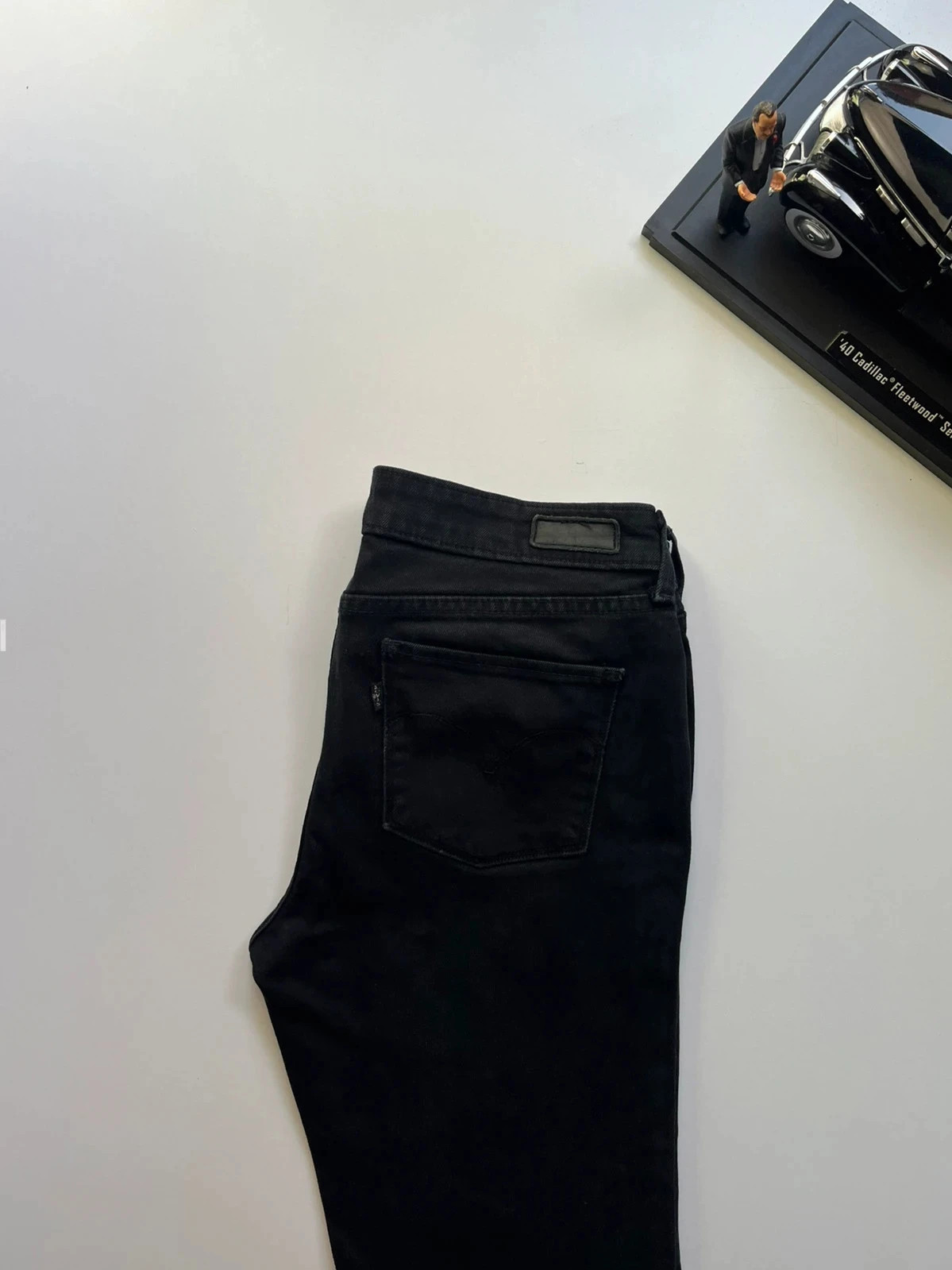 Levi’s vintage slight curve mid-rise slim black stretch women’s jeans UK10 W28 L30 Altered