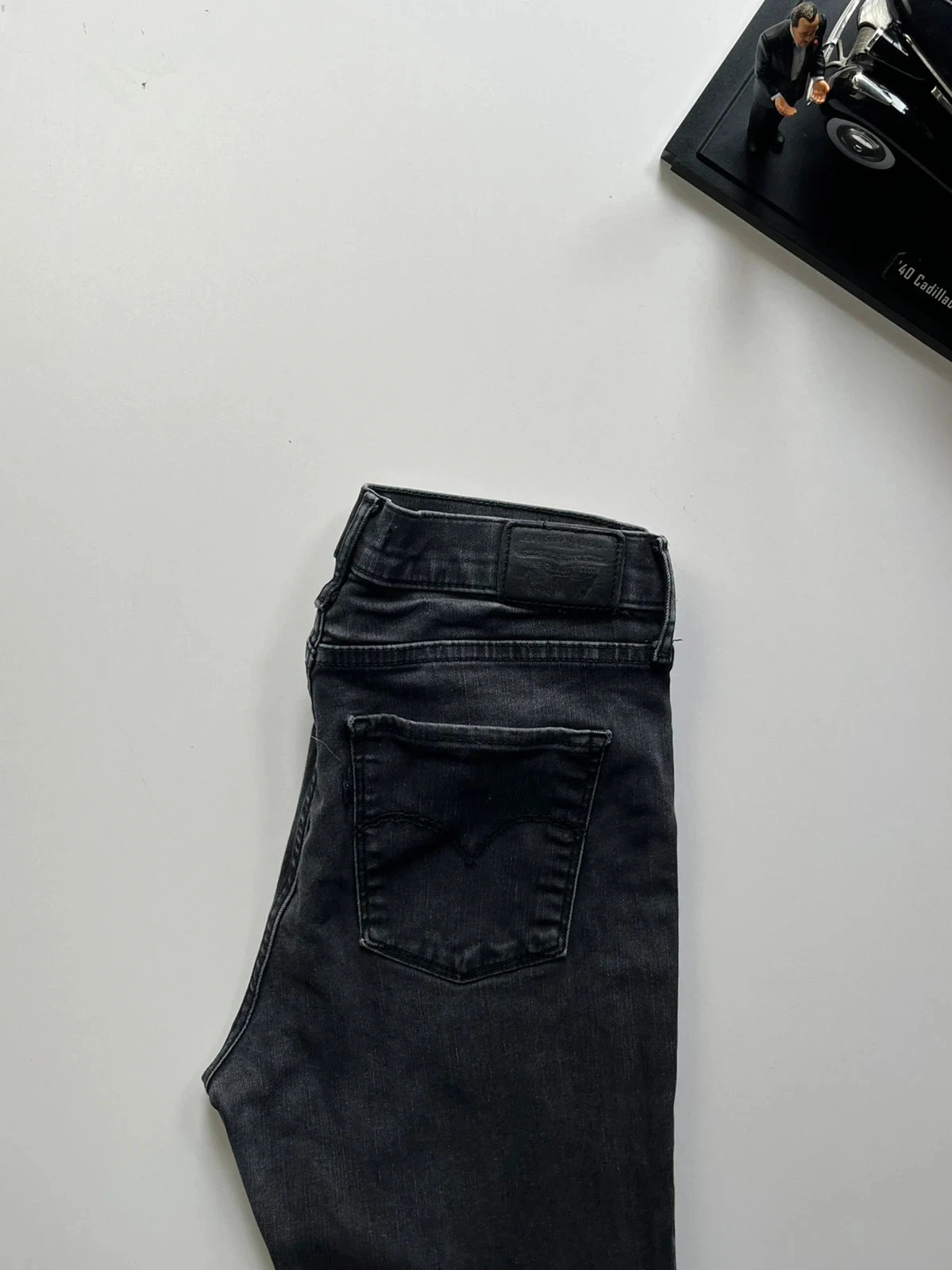 Levi’s premium 720 Hi-rise super skinny black stretch women’s raw-hem jeans UK12 W30 L26 Alteted