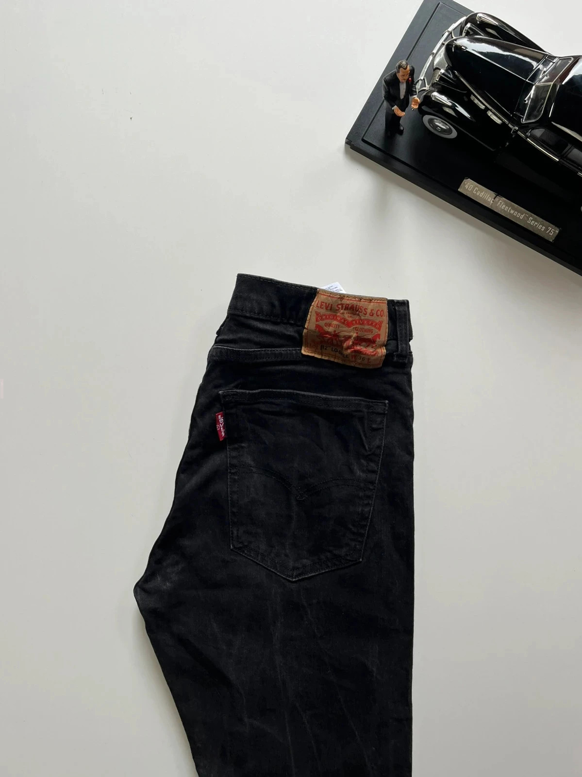 Levi’s vintage 512 lo-ball slim tapered black stretch men’s workwear jeans W36 L32
