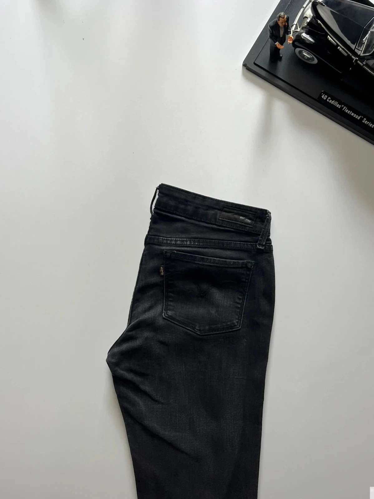 Levi’s vintage slight curve mid-rise skinny black stretch women’s jeans UK10 W28 L31 Altered