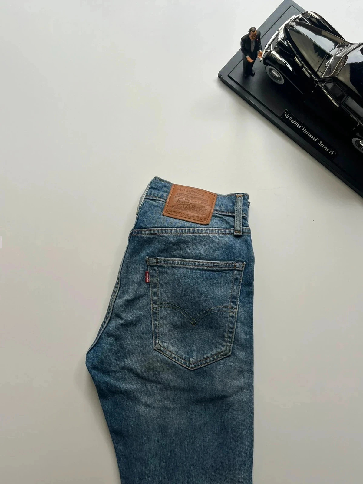 Levi’s vintage premium skinny taper blue stretch mens workwear jeans W28 L33 Altered