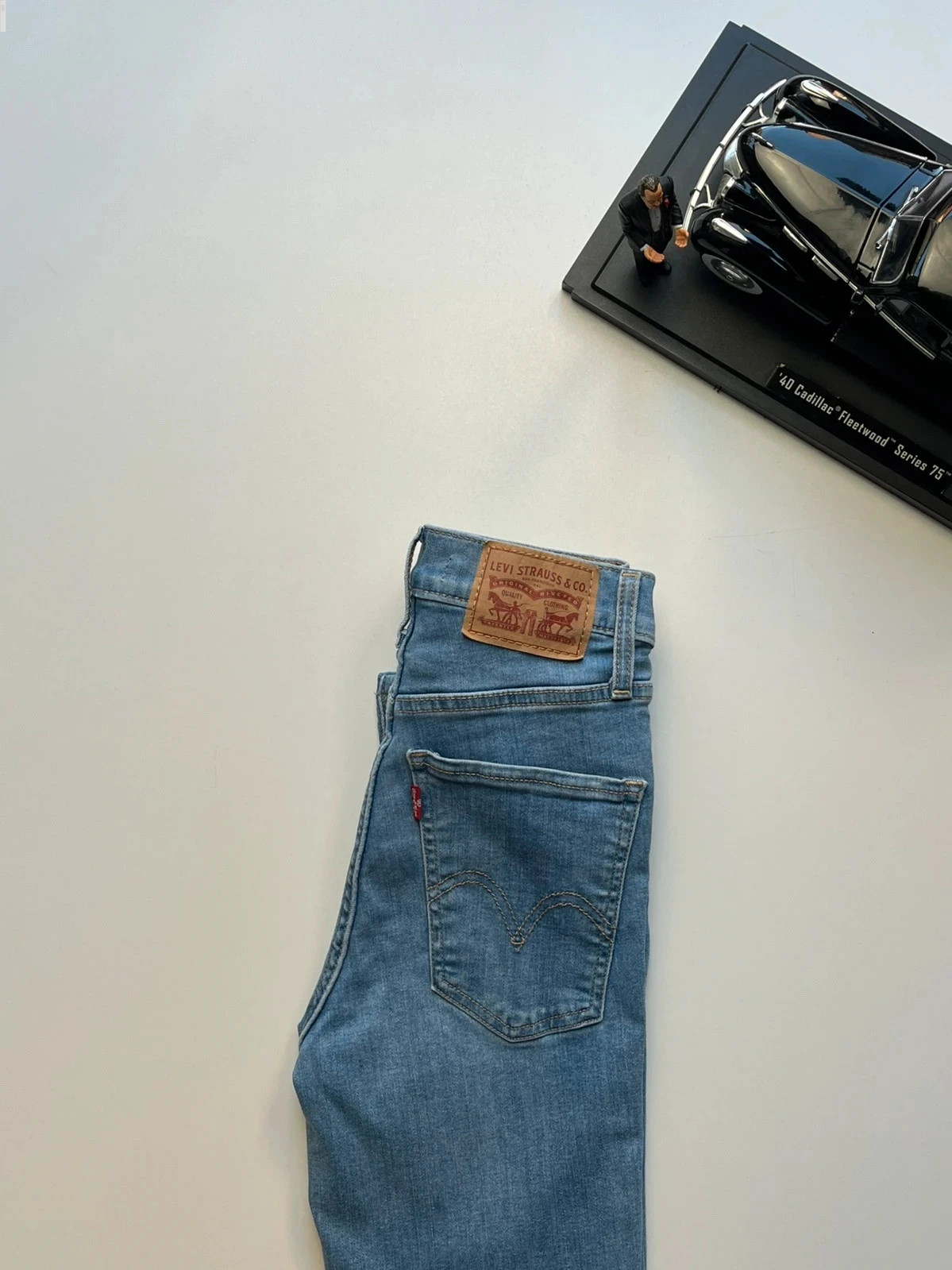 Levi’s mile high super skinny stretch light blue jeans men’s uk 6 W24 L26 altered