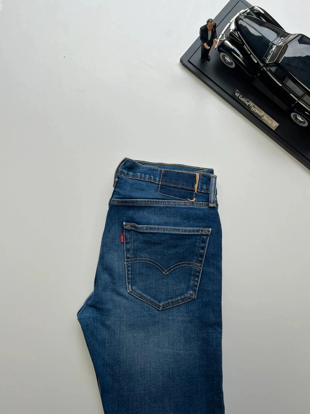 Levi’s vintage 502 regular taper navy stretch men’s jeans W34 L31 Altered