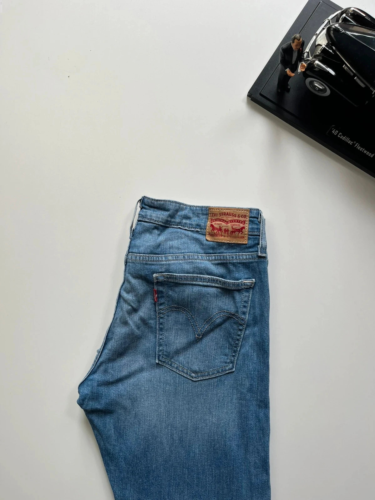 Levi’s vintage boyfriend skinny mid-rise blue stretch women’s jeans UK10 W29 L26
