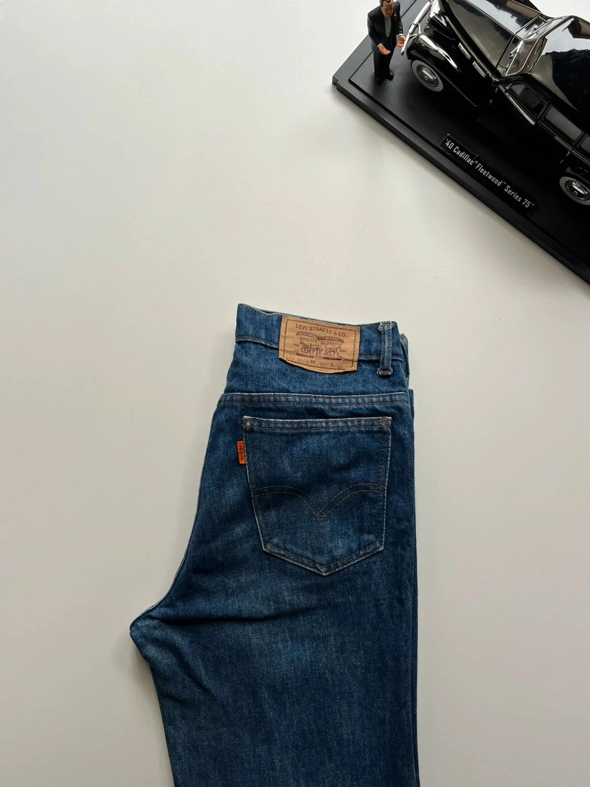 Levi’s 1980s vintage 620 orange tab slim fit dark blue mes jeans W28 L28 Altered