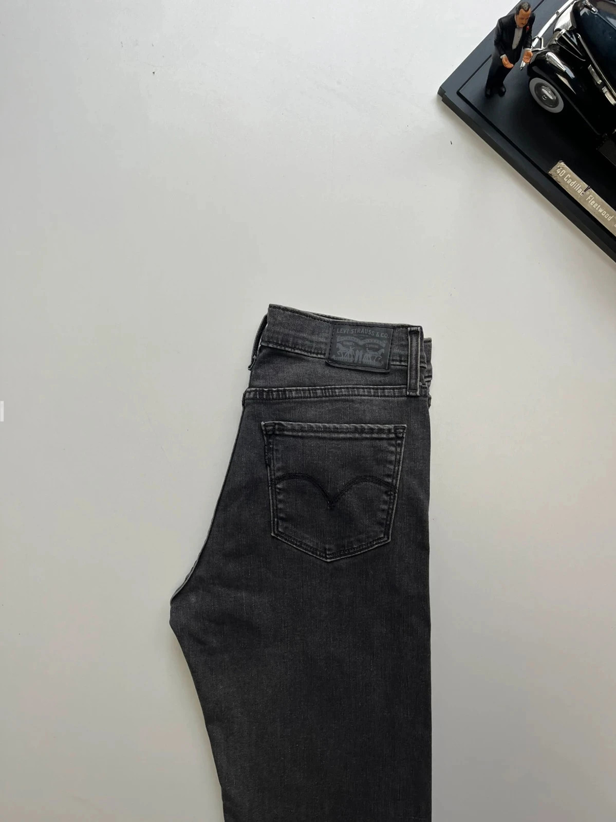 Levi’s vintage 314 shaping straight mid-rise grey stretch women’s jeans UK8 W27 L31 Altered