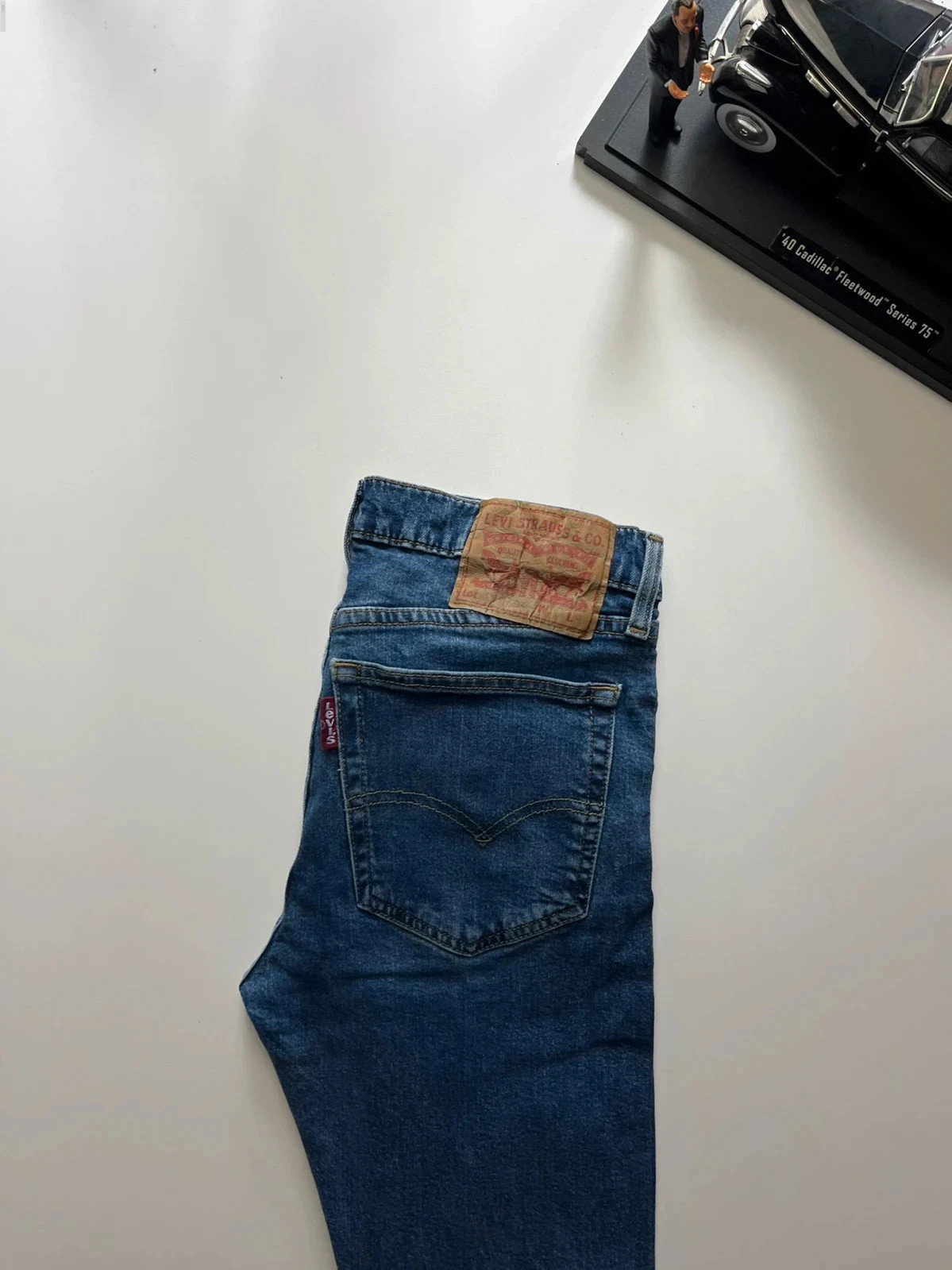 Levi’s vintage 519 hi-ball skinny tapered navy men’s stretch jeans W30 L30 Altered