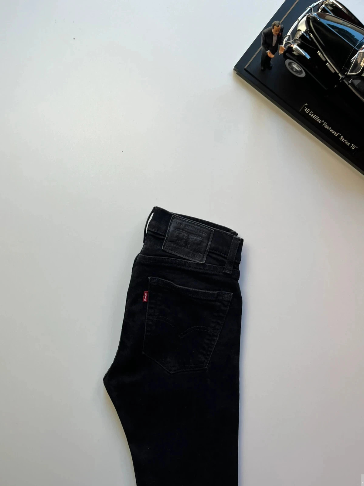 Levi’s vintage premium 519 skinny mid-rise black stretch women’s jeans UK8 W26 L29 Altered
