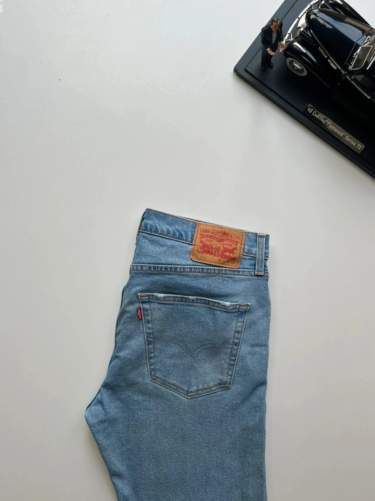 Levi’s vintage 512 slim tapered light blue stretch men’s jeans W33 L28 Altered
