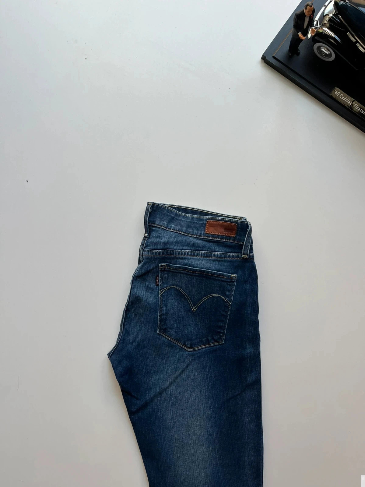 Levi’s vintage Demi curve modern rise skinny navy stretch women’s jeans UK8 W27 L31 Altered
