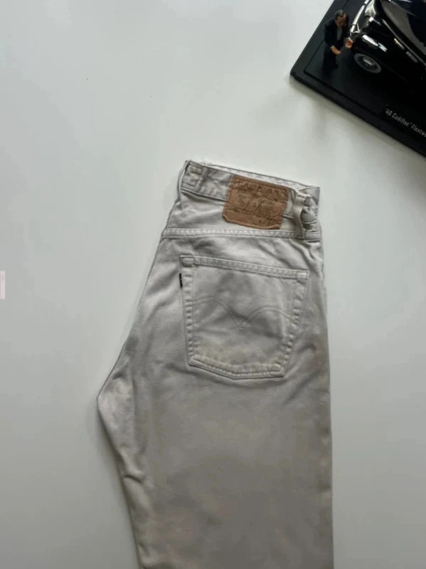 Levi’s vintage highrise mom-style beige women’s workwear jeans UK12 W30 L29 Altered