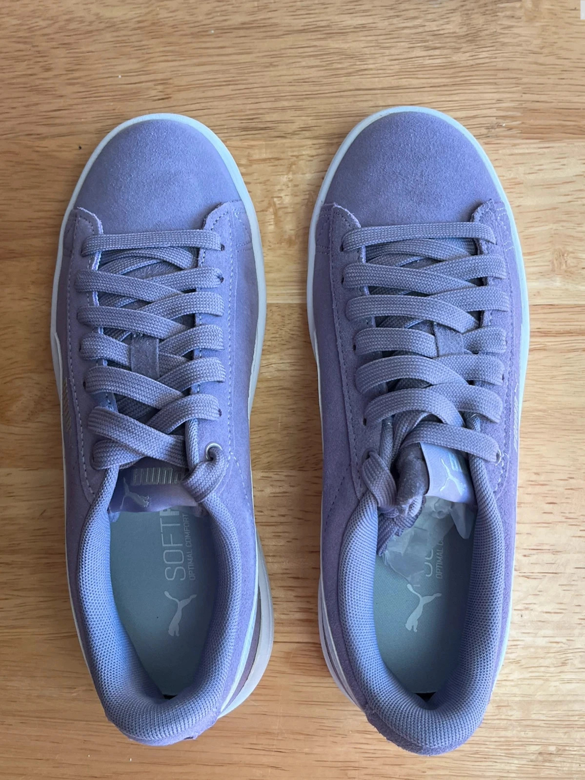 Puma vikky v3 pale plum/silver mist soft foam suede women’s trainers UK4