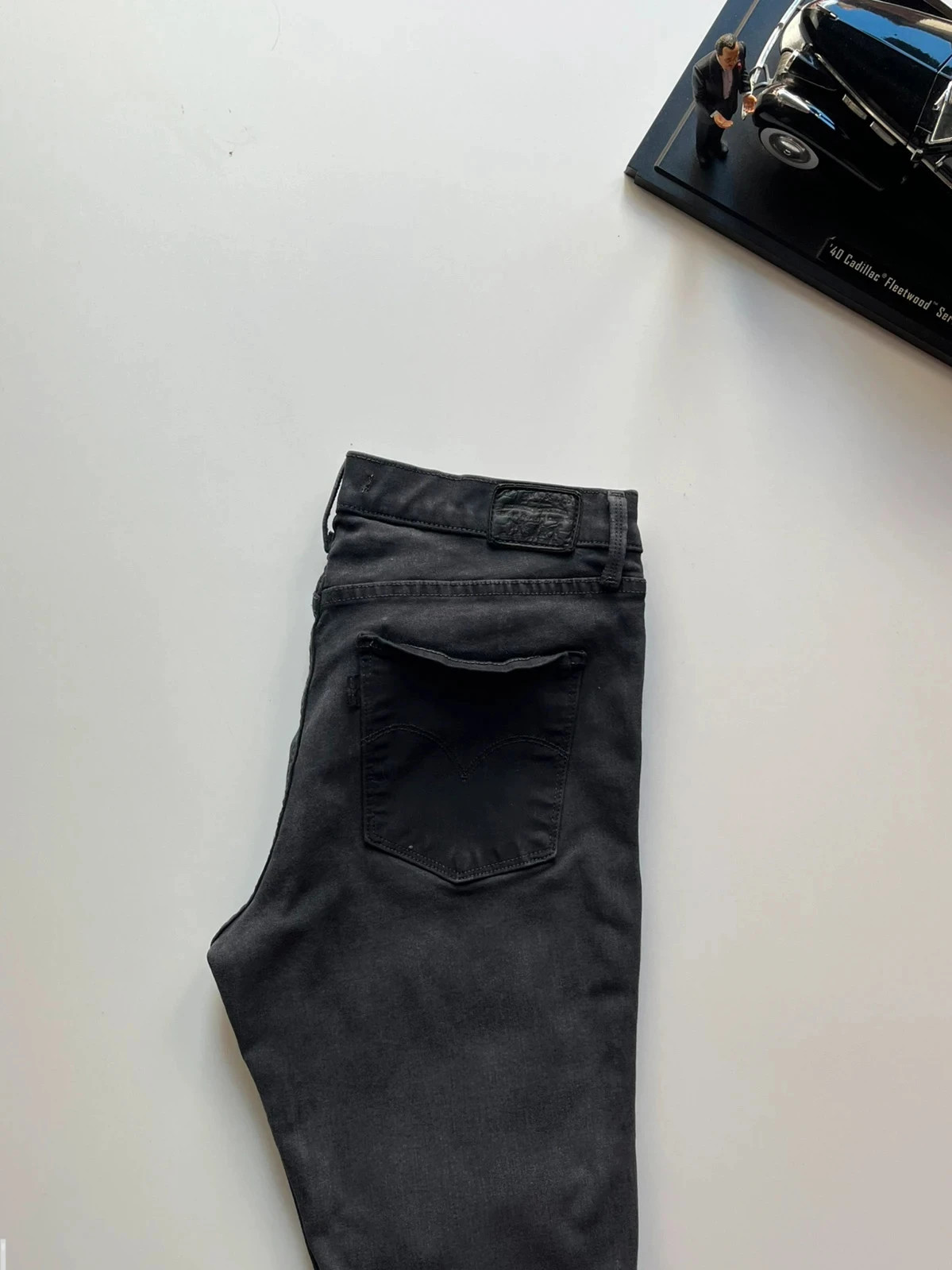 Levi’s vintage premium 311 shaping skinny mid-rise black stretch women’s jeans UK12 W30 L28 Altered