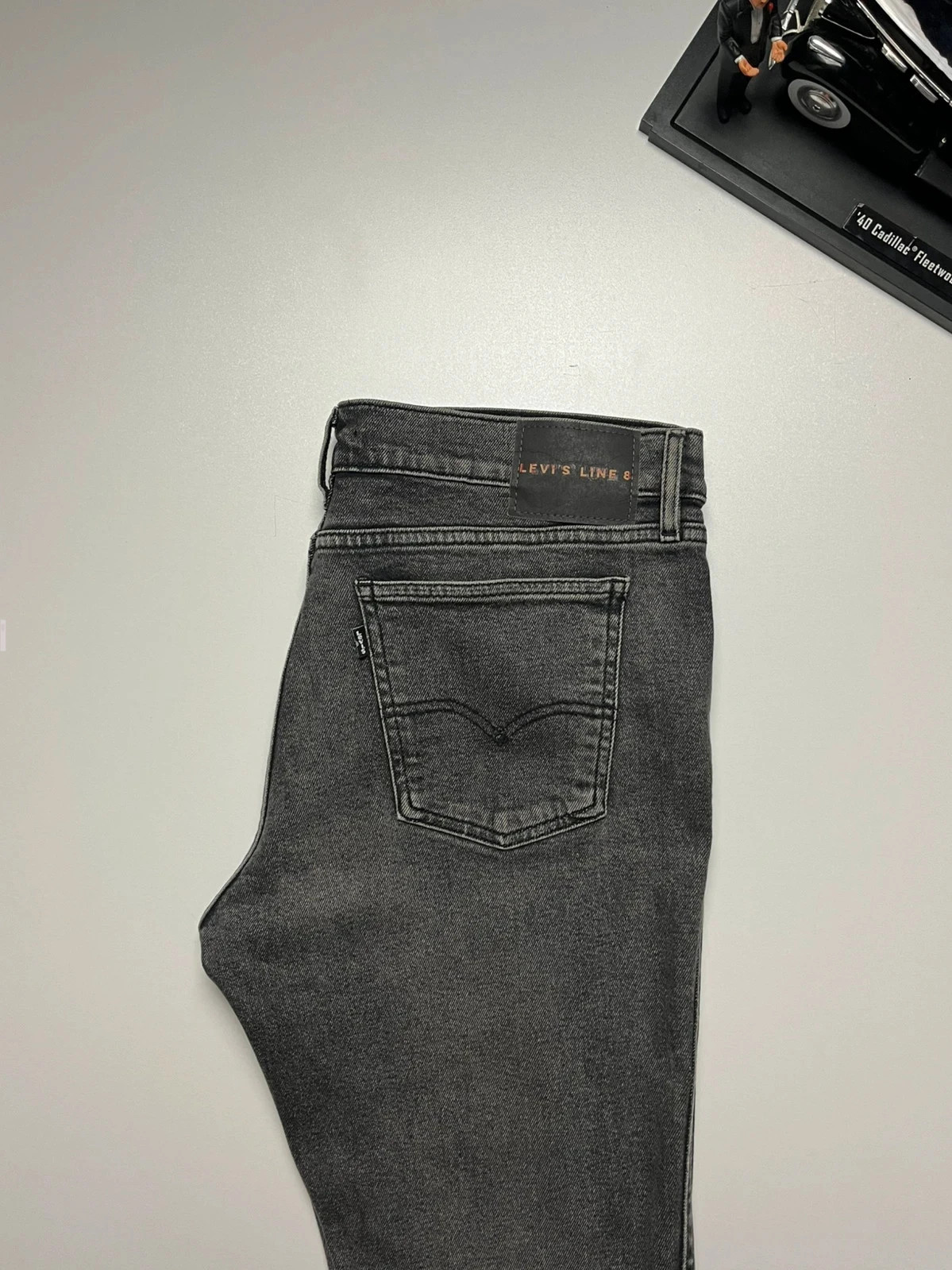 Levi’s vintage line 8 mid-rise skinny black stretch womens jeans UK16 W34 L31 Altered