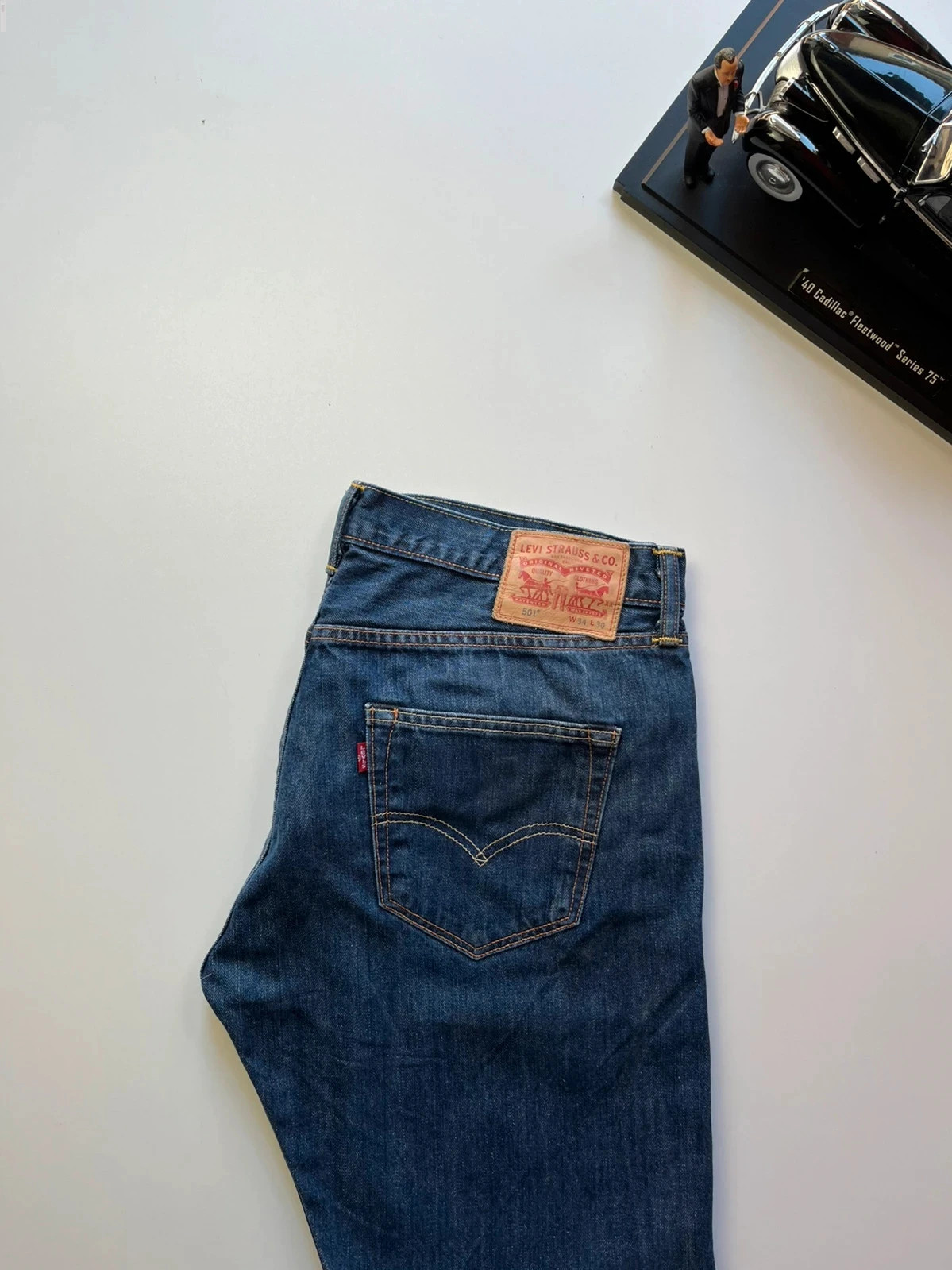 Levi’s vintage 501 classic straight button fly blue mens workwear jeans W35 L27 Altered