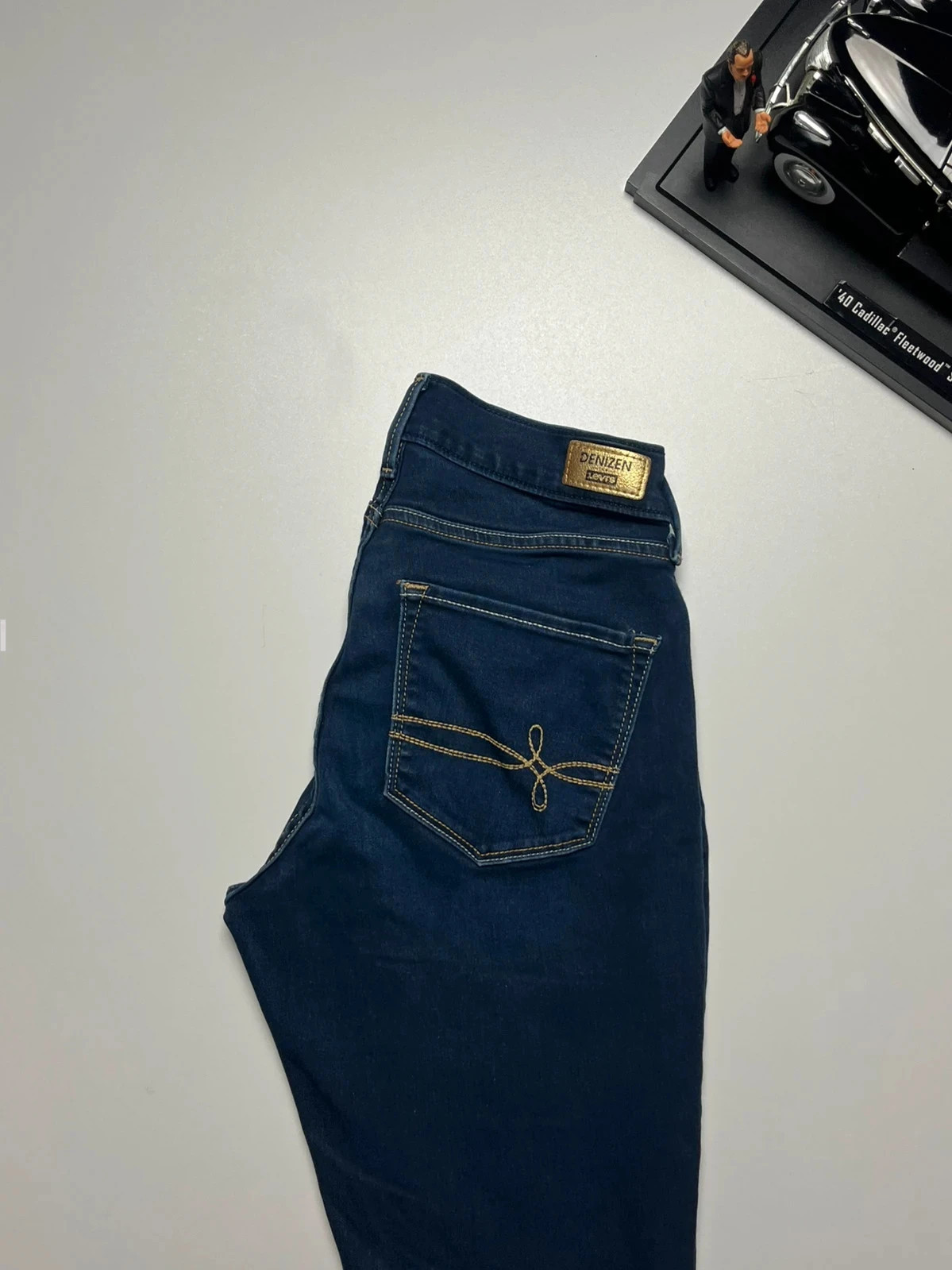 Levi’s denizen curvy skinny mid-rise dark navy stretch women’s jeans UK8 W26 L28 Altered